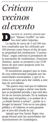 Critican vecinos al evento