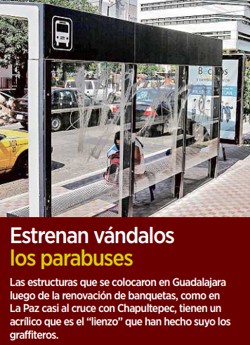 Estrenan vándalos los parabuses