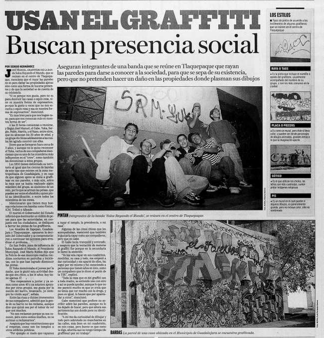 Usan el graffiti: Buscan presencia social