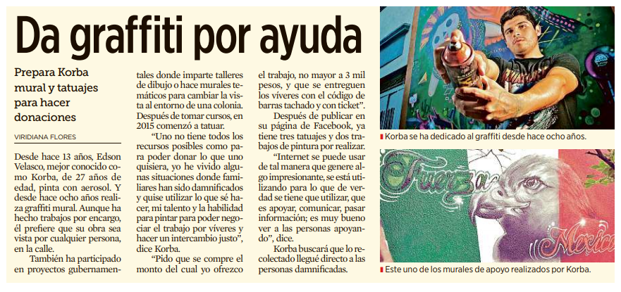 Da graffiti por ayuda