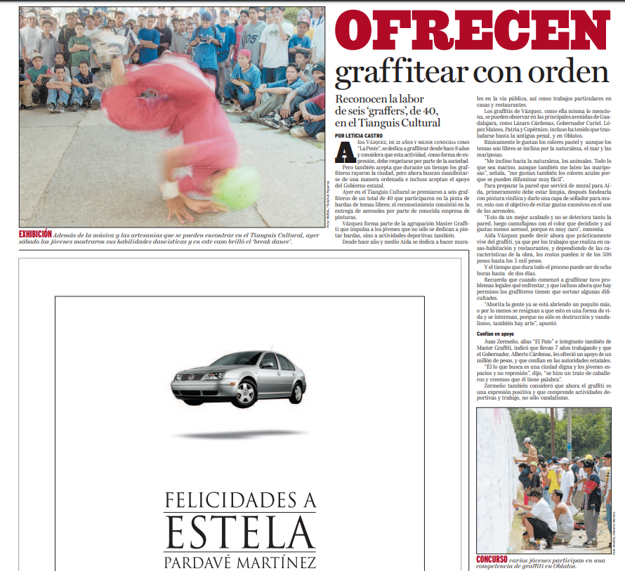 Ofrecen graffitear con orden