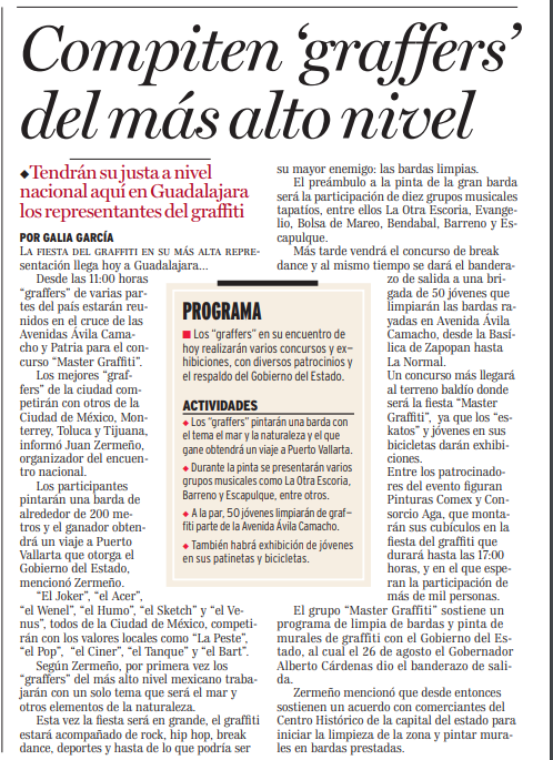 Compiten 'graffers' del más alto nivel